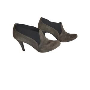 Apt. 9 Women's Olive Grey Suede Leather High Heeled Ankle Bootie Size 8